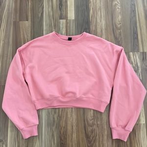 NWOT Pink Crop Crew Neck